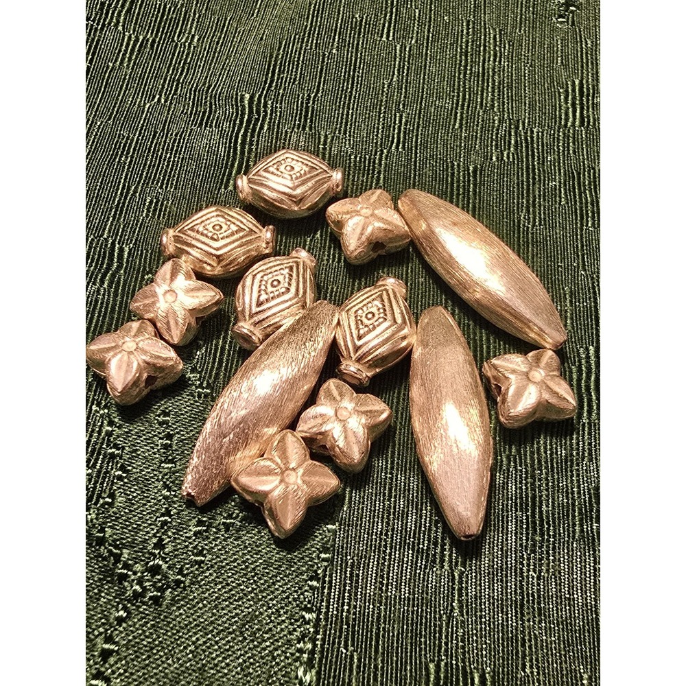 Antique Silver Plated Copper Beads Charms Lot Jewelry Making Unique #115